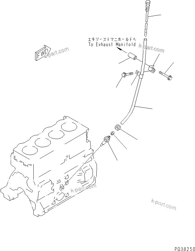 Komatsu parts book diagram for 4D95S-1J-T S/N 124813-UP: OIL LEVEL GAUGE(#136990-163445)