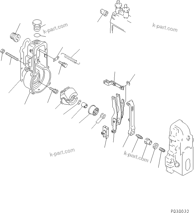 Komatsu parts book diagram for 4D95S-1J-T S/N 124813-UP: FUEL INJECTION PUMP (GOVERNOR) (1/2) (INNER PARTS)(#136990-)