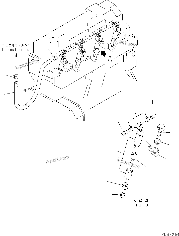 Komatsu parts book diagram for 4D95S-1J-T S/N 124813-UP: INJECTION NOZZLE(#136990-157248)