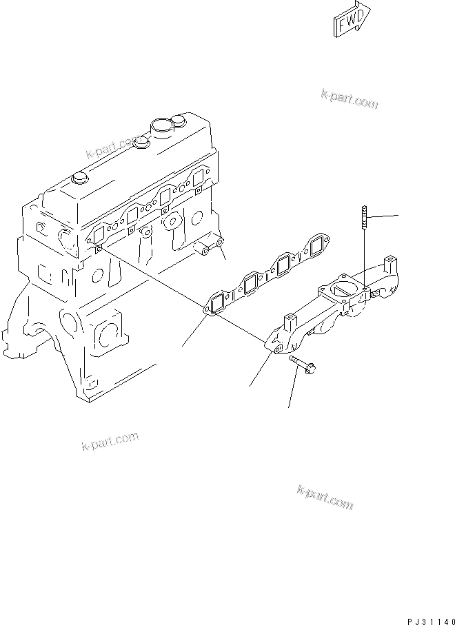 Komatsu parts book diagram for 4D95S-W-1E S/N 17743-UP: 