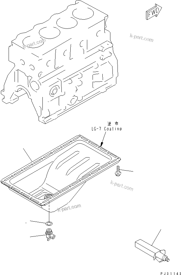 Komatsu parts book diagram for 4D95S-W-1E S/N 17743-UP: 