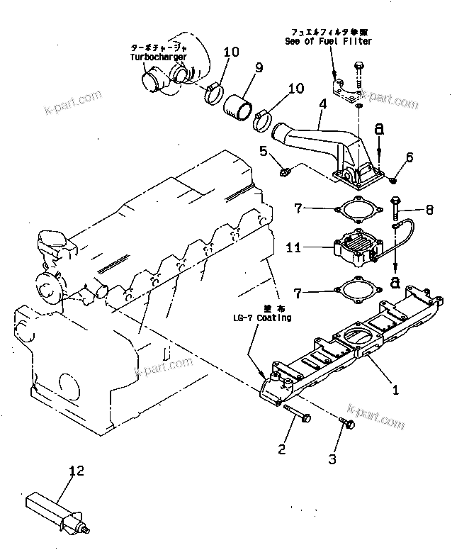 Komatsu parts book diagram for 6D95L-1AC-E S/N 96999-UP: AIR INTAKE (HIGH ALTITUDE SPEC.)