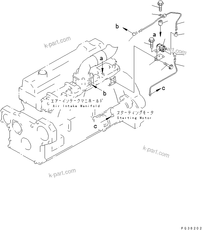 Komatsu parts book diagram for 6D95L-1AC-E S/N 96999-UP: HEATER SWITCH