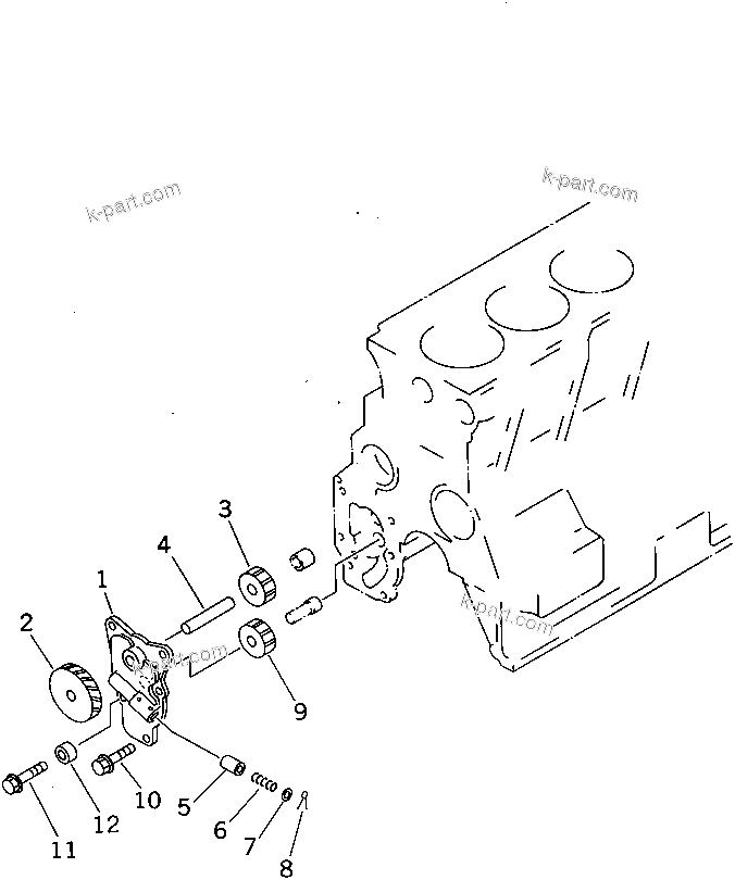 Komatsu parts book diagram for 6D95L-1AC-E S/N 96999-UP: OIL PUMP