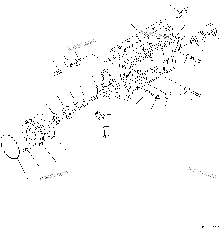 Komatsu parts book diagram for 6D95L-1AC-E S/N 96999-UP: FUEL INJECTION PUMP (PUMP) (1/2) (INNER PARTS)(#100413-)