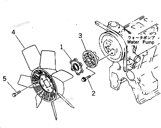 Komatsu parts book diagram for 6D95L-1AC-E S/N 96999-UP: COOLING FAN