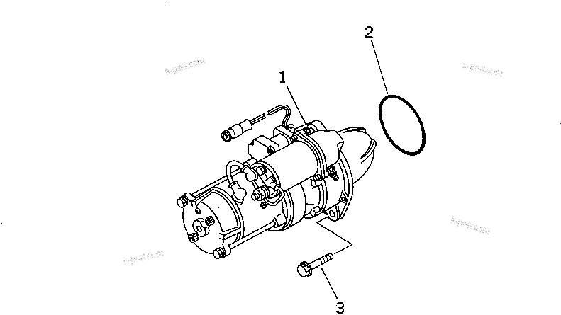 Komatsu parts book diagram for 6D95L-1AC-E S/N 96999-UP: STARTING MOTOR MOUNTING (5.5KW)
