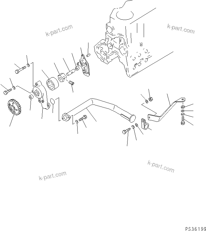 Komatsu parts book diagram for 6D105-1M-F S/N 15149-UP: LUBRICATING OIL PUMP AND SUCTION PIPE(#15149-49999)
