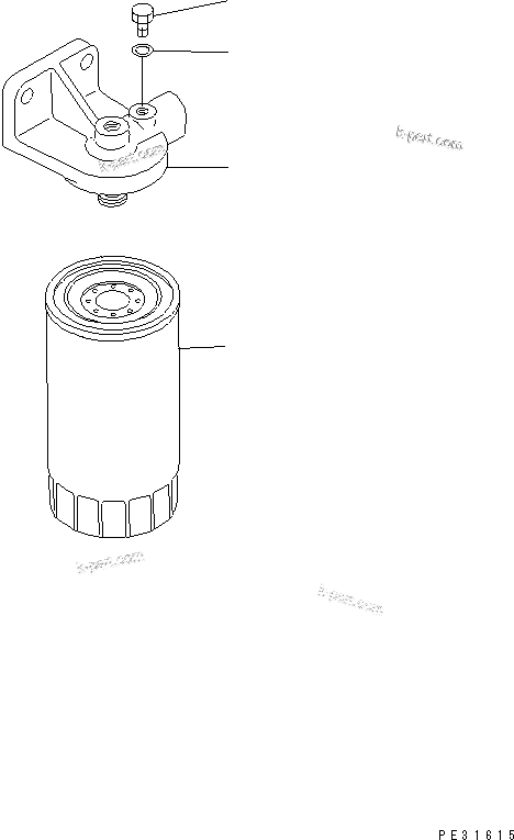 Komatsu parts book diagram for 6D105-1M-F S/N 15149-UP: ADDITIONAL FUEL FILTER