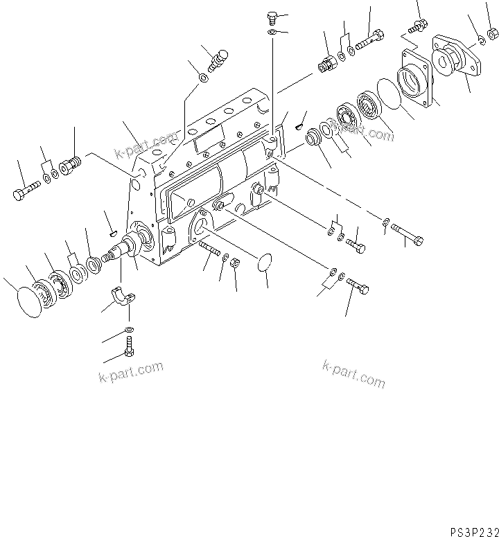 Komatsu parts book diagram for 6D105-1M-F S/N 15149-UP: FUEL INJECTION PUMP (PUMP) (1/2)