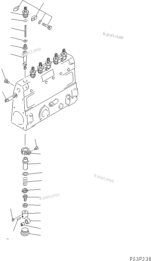 Komatsu parts book diagram for 6D105-1M-F S/N 15149-UP: FUEL INJECTION PUMP (PUMP) (2/2)