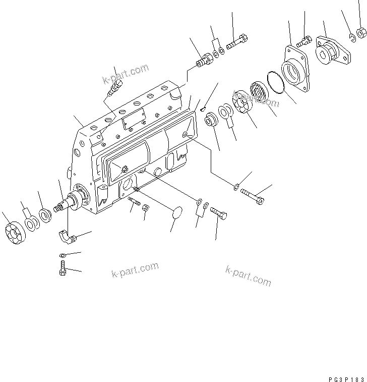 Komatsu parts book diagram for 6D105-1M-F S/N 15149-UP: FUEL INJECTION PUMP (PUMP) (1/2)(#55043-)
