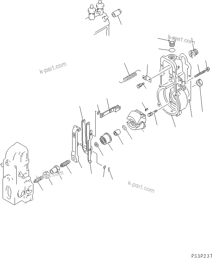 Komatsu parts book diagram for 6D105-1M-F S/N 15149-UP: FUEL INJECTION PUMP (GOVERNOR) (1/2)
