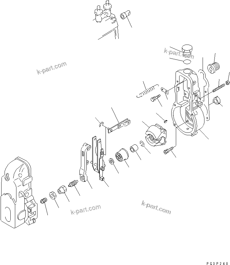 Komatsu parts book diagram for 6D105-1M-F S/N 15149-UP: FUEL INJECTION PUMP (GOVERNOR) (1/2)(#55043-)