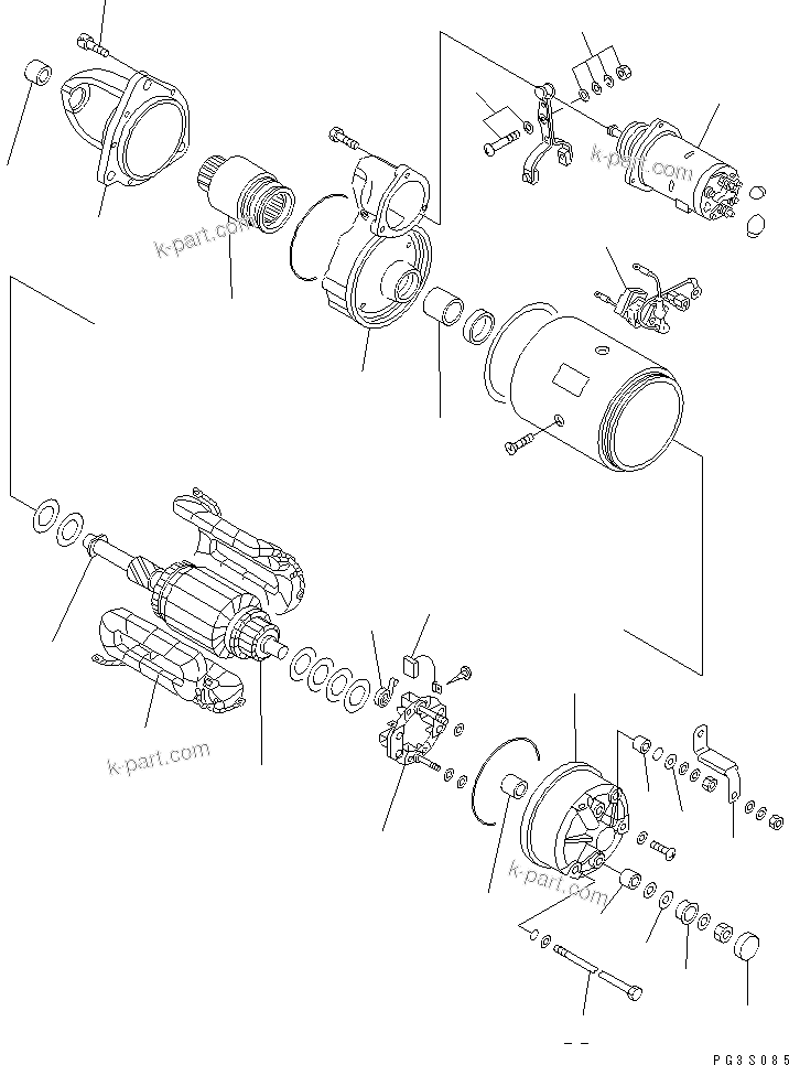 Komatsu parts book diagram for 6D105-1M-F S/N 15149-UP: STARTING MOTOR (5.5KW)(#15149-81558)
