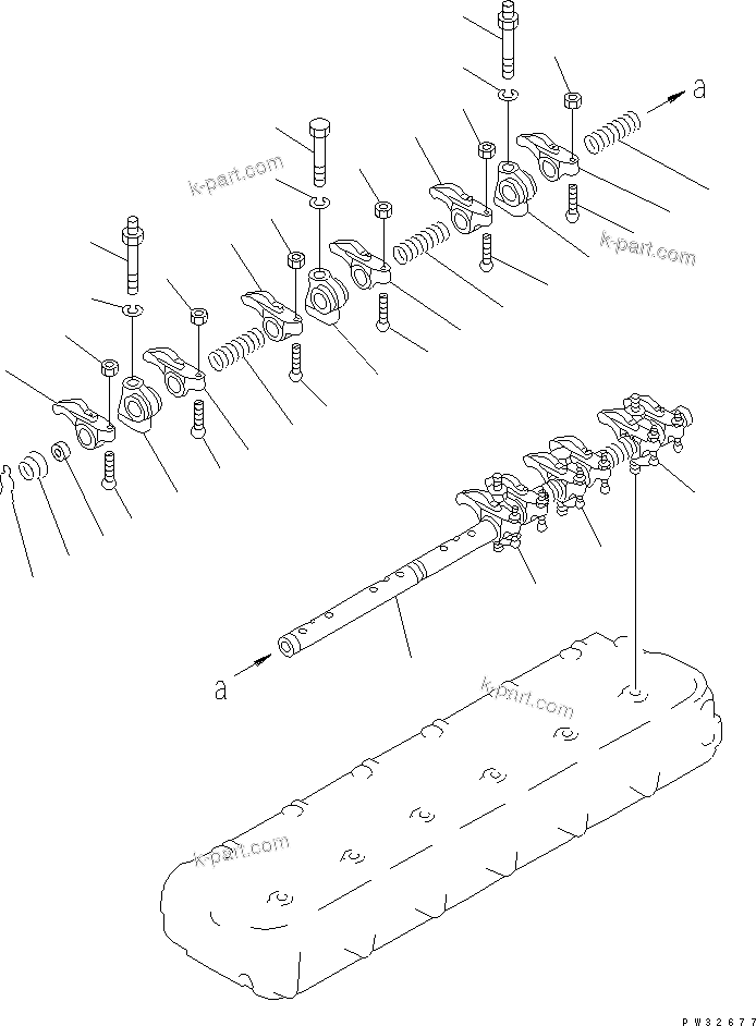 Komatsu parts book diagram for 6D105-1M-P S/N 15149-UP: ROCKER ARM