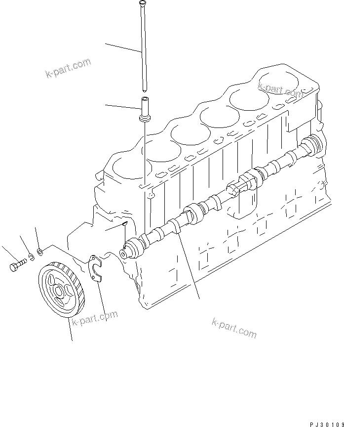 Komatsu parts book diagram for 6D105-1M-P S/N 15149-UP: CAMSHAFT AND TAPPET