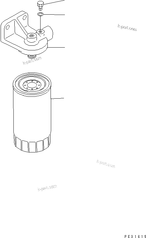 Komatsu parts book diagram for 6D105-1M-P S/N 15149-UP: ADDITIONAL FUEL FILTER