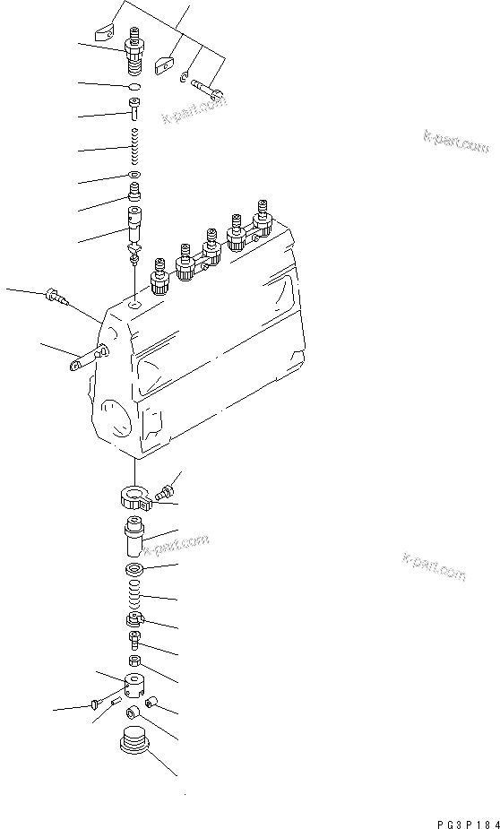 Komatsu parts book diagram for 6D105-1M-P S/N 15149-UP: FUEL INJECTION PUMP (PUMP) (2/2) (HIGH ALTITUDE SPEC.)(#55043-)
