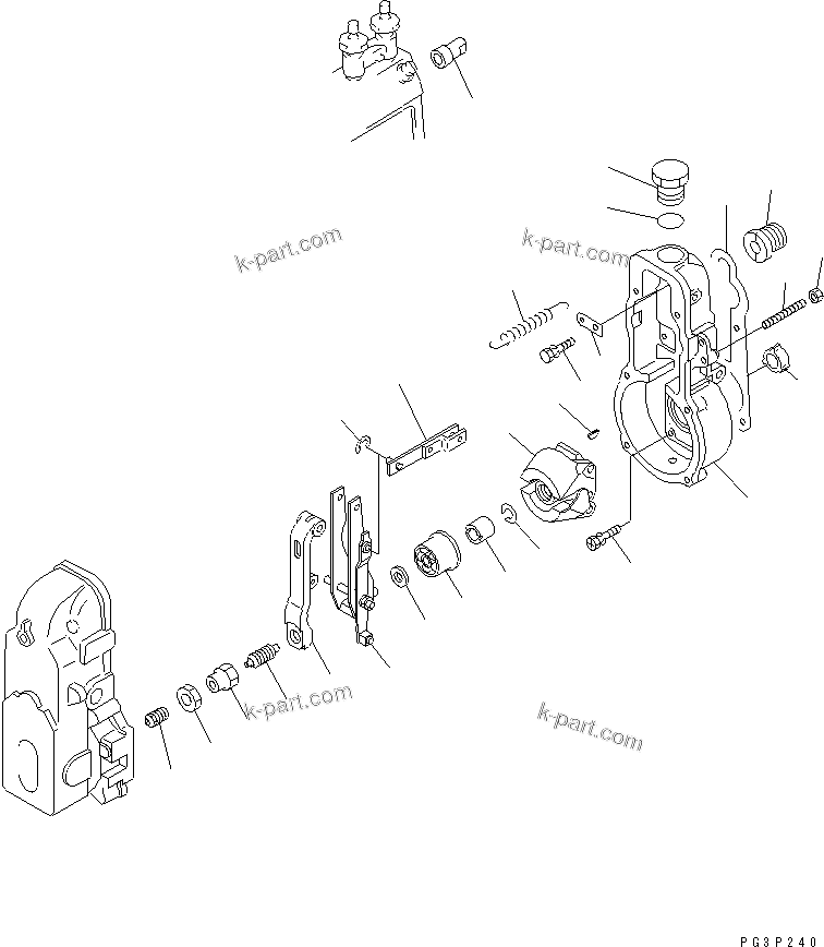 Komatsu parts book diagram for 6D105-1M-P S/N 15149-UP: FUEL INJECTION PUMP (GOVERNOR) (1/2) (HIGH ALTITUDE SPEC.)(#55043-)