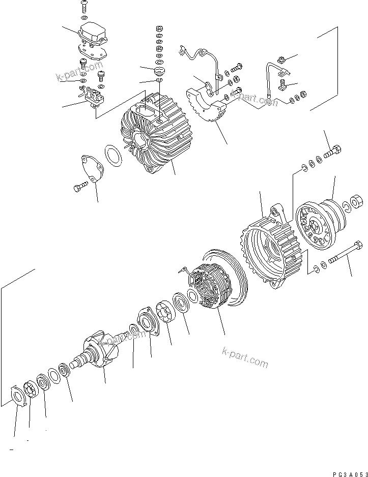 Komatsu parts book diagram for 6D105-1M-P S/N 15149-UP: ALTERNATOR (35A) (HARDENING PULLEY TYPE)