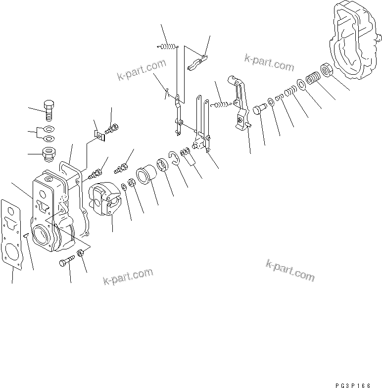 Komatsu parts book diagram for 6D125-1C S/N 10001-UP: FUEL INJECTION PUMP (GOVERNOR) (1/2)(#10001-11478)