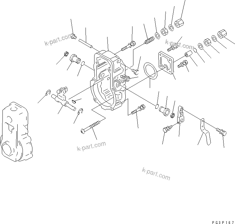 Komatsu parts book diagram for 6D125-1C S/N 10001-UP: FUEL INJECTION PUMP (GOVERNOR) (2/2)(#10001-11478)