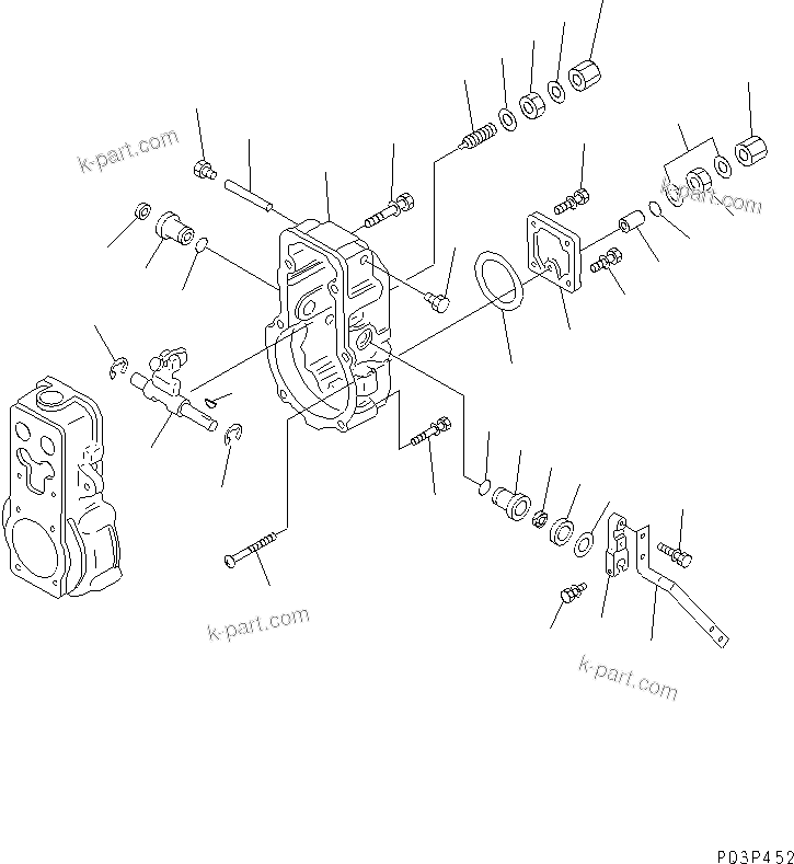 Komatsu parts book diagram for 6D125-1C S/N 10001-UP: FUEL INJECTION PUMP (GOVERNOR) (2/2)(#11479-)