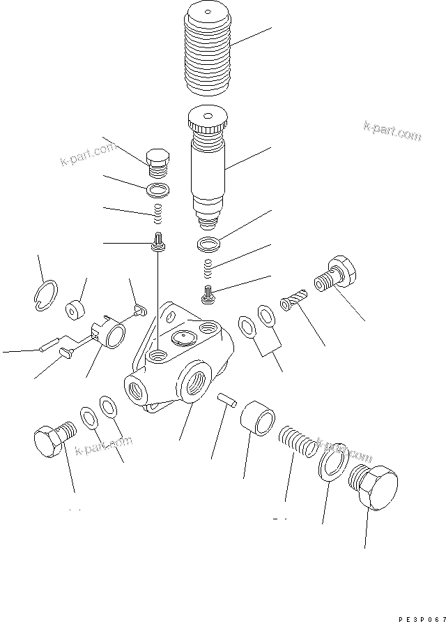 Komatsu parts book diagram for 6D125-1C S/N 10001-UP: FUEL INJECTION PUMP (FEED PUMP)(#10001-11478)