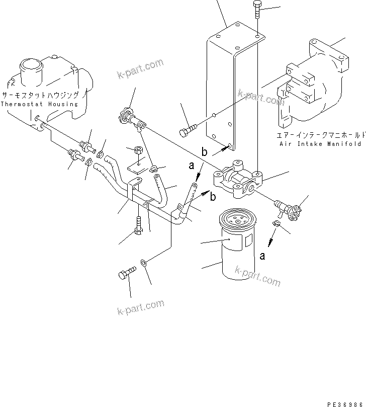 Komatsu parts book diagram for 6D125-1C S/N 10001-UP: CORROSION RESISTOR AND PIPING