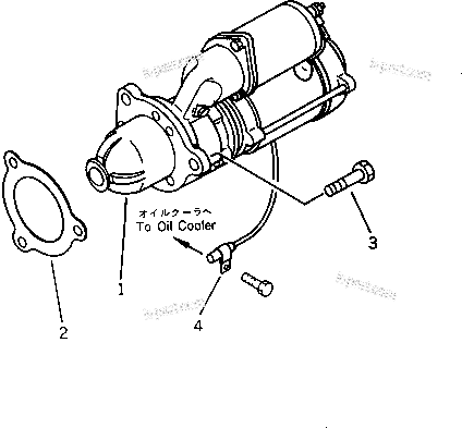 Komatsu parts book diagram for 6D125-1C S/N 10001-UP: STARTING MOTOR AND MOUNTING (FOR TRIMMING DOZER)