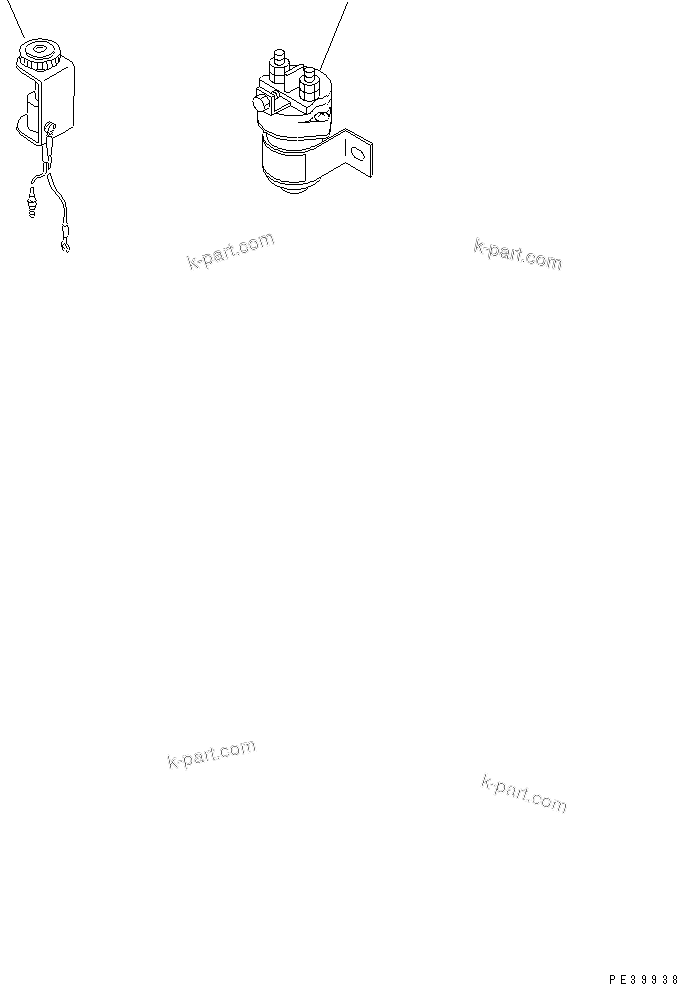 Komatsu parts book diagram for 6D125-1C S/N 10001-UP: HEATER SWITCH AND HEATER SIGNAL