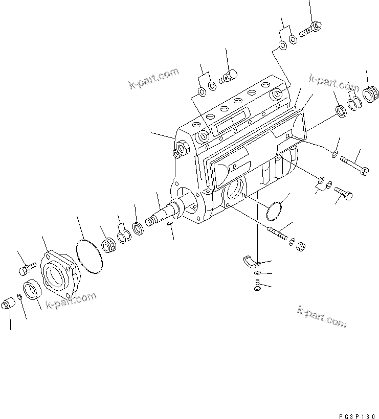 Komatsu parts book diagram for 6D125-1D S/N 10001-UP: FUEL INJECTION PUMP (PUMP) (1/2)(#11479-)