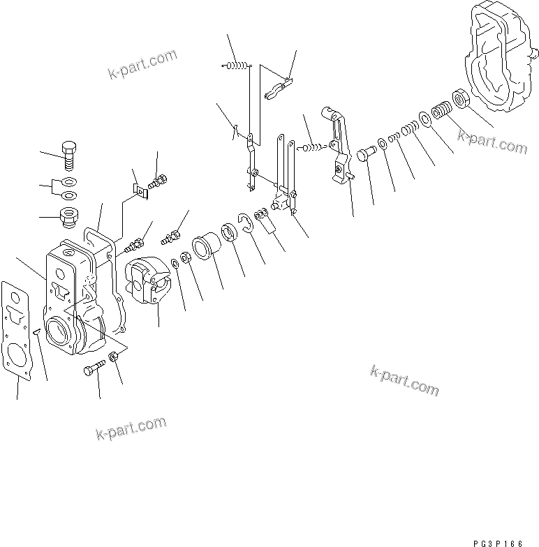 Komatsu parts book diagram for 6D125-1D S/N 10001-UP: FUEL INJECTION PUMP (GOVERNOR) (1/2)(#10001-11478)