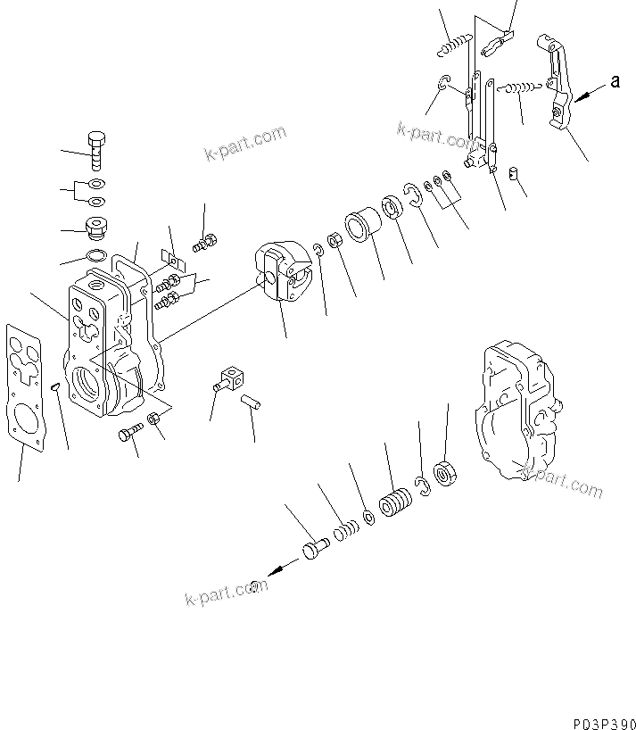 Komatsu parts book diagram for 6D125-1D S/N 10001-UP: FUEL INJECTION PUMP (GOVERNOR) (1/2)(#11479-)