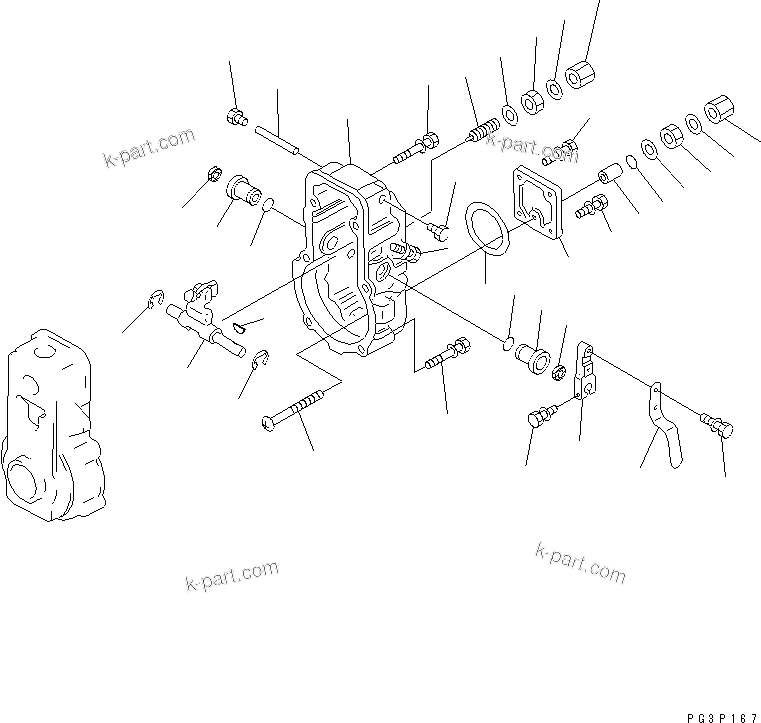 Komatsu parts book diagram for 6D125-1D S/N 10001-UP: FUEL INJECTION PUMP (GOVERNOR) (2/2)(#10001-11478)