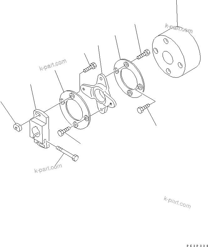 Komatsu parts book diagram for 6D125-1D S/N 10001-UP: FUEL INJECTION PUMP (COUPLING)(#11479-)