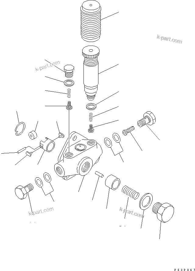 Komatsu parts book diagram for 6D125-1D S/N 10001-UP: FUEL INJECTION PUMP (FEED PUMP)(#10001-11478)