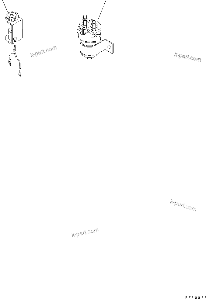 Komatsu parts book diagram for 6D125-1D S/N 10001-UP: HEATER SWITCH AND HEATER SIGNAL