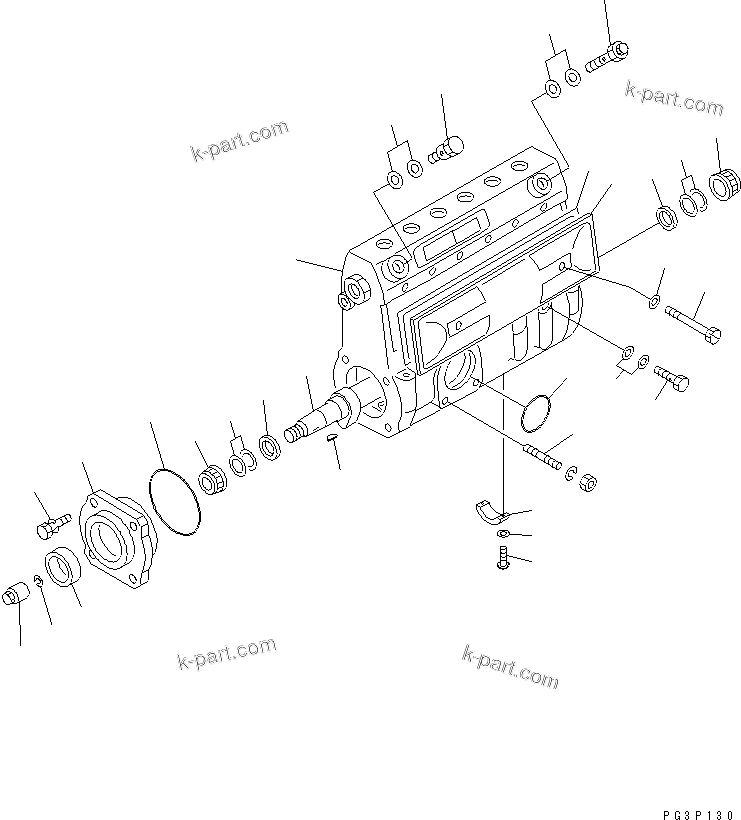 Komatsu parts book diagram for 6D125-1D S/N 10001-UP: FUEL INJECTION PUMP (PUMP) (1/2)(#11479-)