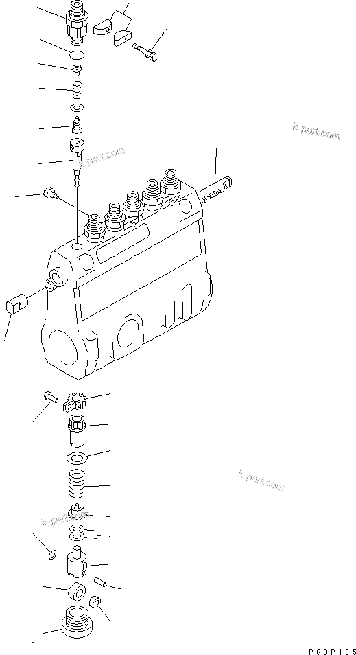 Komatsu parts book diagram for 6D125-1D S/N 10001-UP: FUEL INJECTION PUMP (PUMP) (2/2)(#11479-)