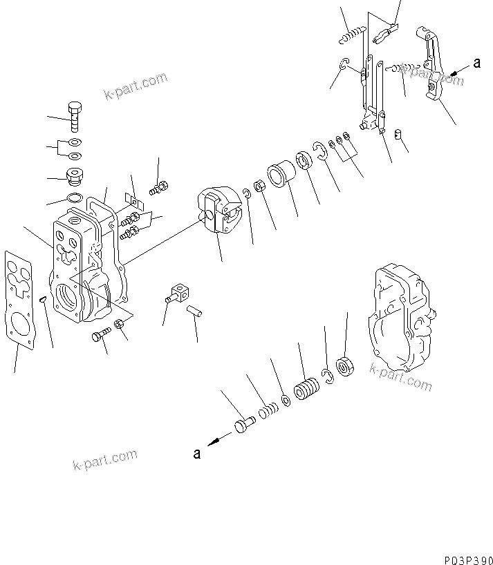 Komatsu parts book diagram for 6D125-1D S/N 10001-UP: FUEL INJECTION PUMP (GOVERNOR) (1/2)(#11479-)