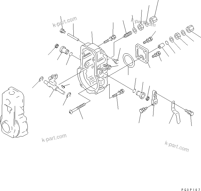 Komatsu parts book diagram for 6D125-1D S/N 10001-UP: FUEL INJECTION PUMP (GOVERNOR) (2/2)(#10001-11478)
