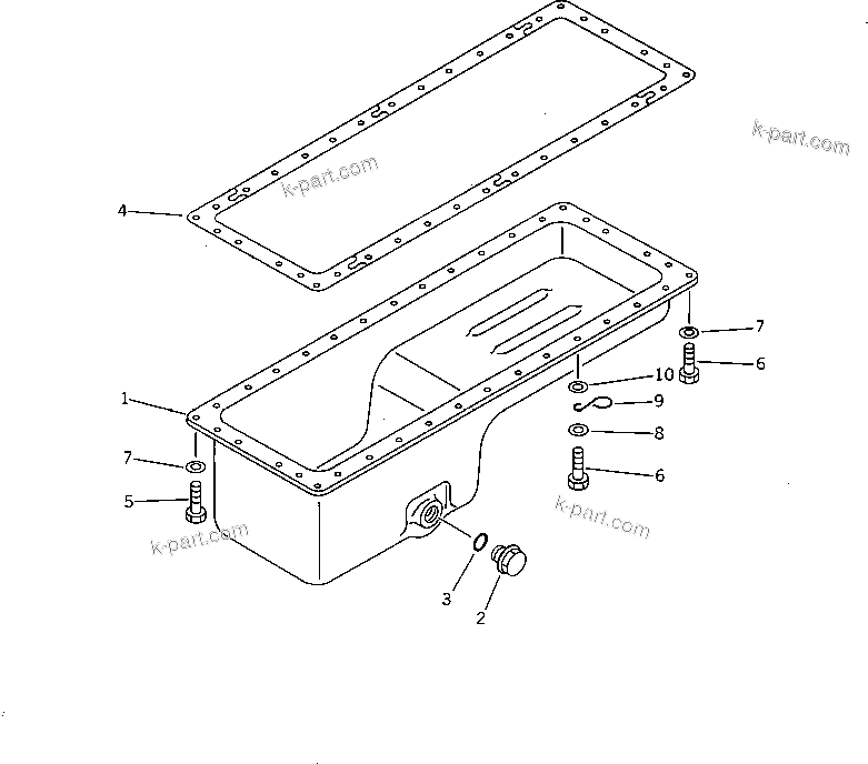 Komatsu parts book diagram for 6D125-1EE S/N 21811-UP: OIL PAN