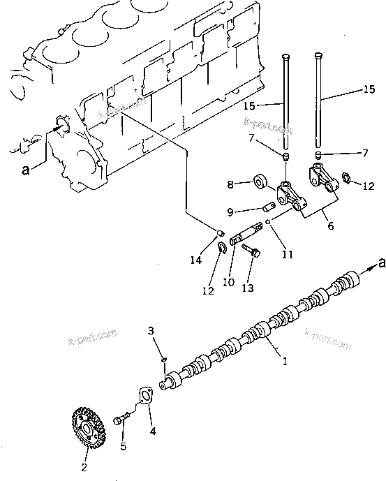 Komatsu parts book diagram for 6D125-1EE S/N 21811-UP: CAMSHAFT