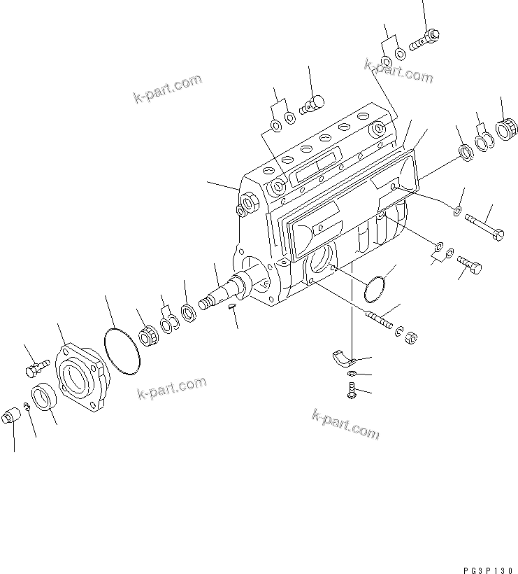 Komatsu parts book diagram for 6D125-1EE S/N 21811-UP: FUEL INJECTION PUMP (PUMP) (1/2)(#29457-)
