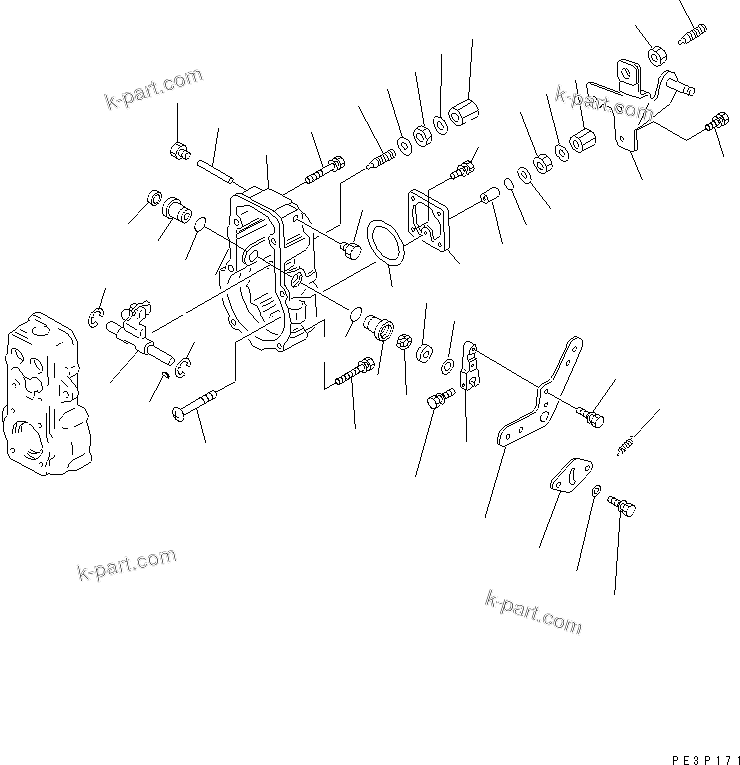 Komatsu parts book diagram for 6D125-1W S/N 10001-UP: FUEL INJECTION PUMP (GOVERNOR) (2/2)(#10001-34764)