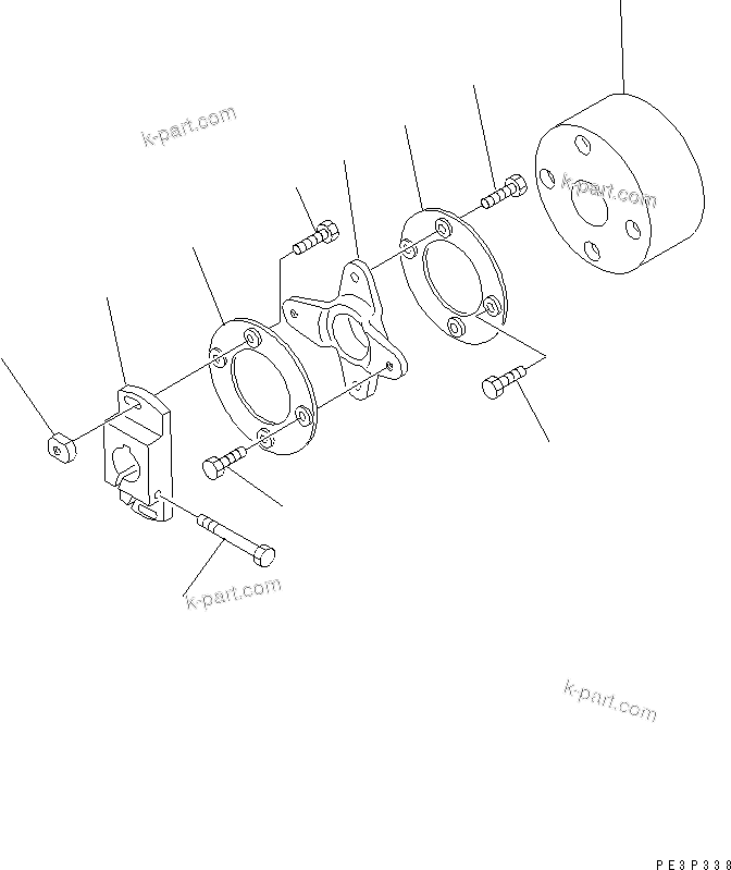 Komatsu parts book diagram for 6D125-1W S/N 10001-UP: FUEL INJECTION PUMP (COUPLING)(#15216-)