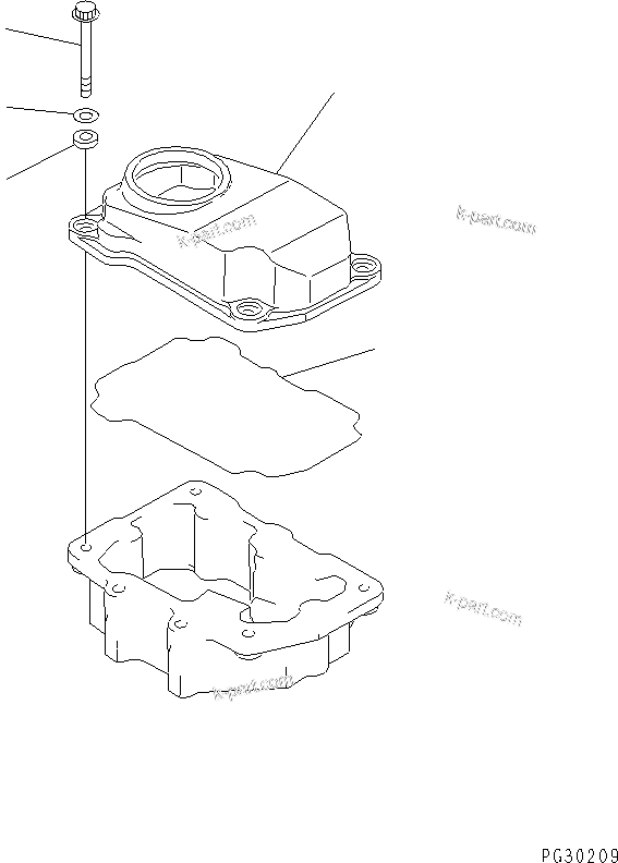Komatsu parts book diagram for 6D125-1J S/N 10001-UP: ROCKER ARM HOUSING COVER