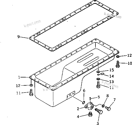 Komatsu parts book diagram for 6D125-1J S/N 10001-UP: OIL PAN